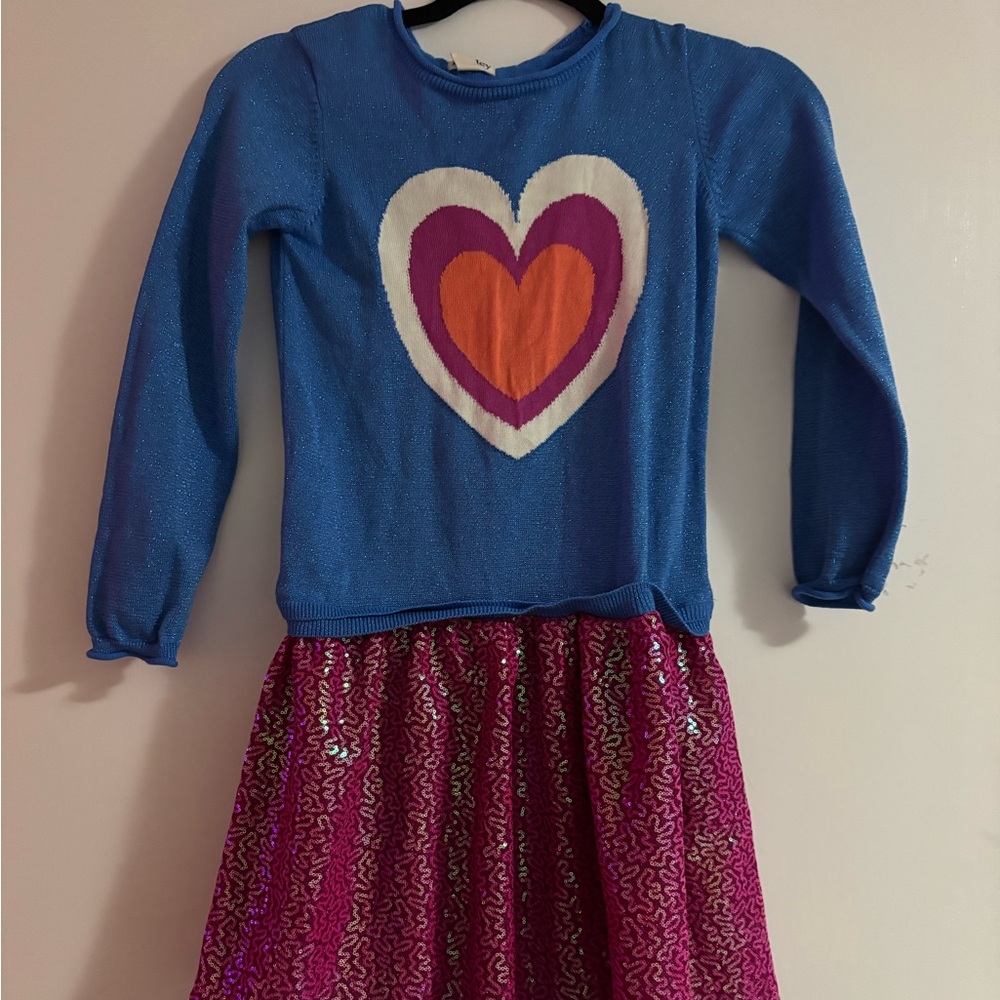 Hatley Blue Long Sleeve Top with Heart Design